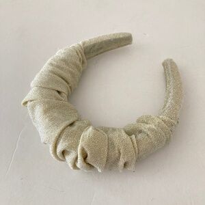 Anthropologie Gold Shimmery Fabric Puffy Headband